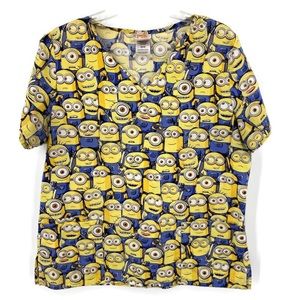 Despicable Me Minion Scrub Top Sz M.